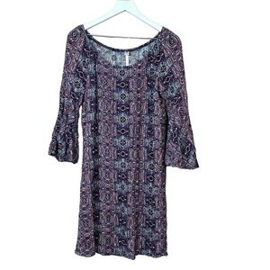 Uncle Frank Bell Sleeve Bohemian Dress Women M